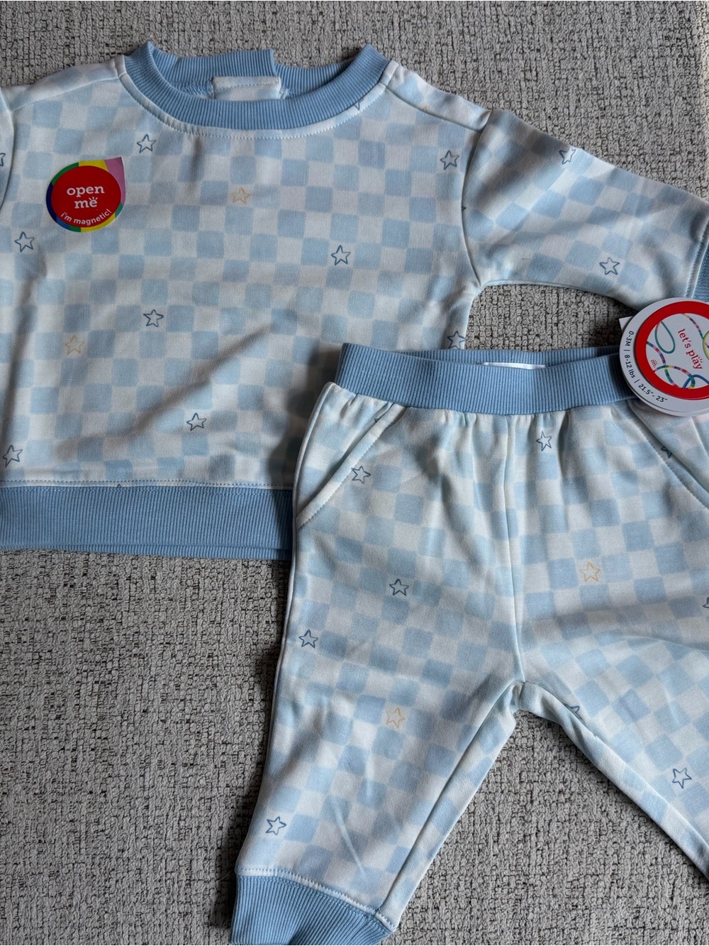 Magnetic Me Light Blue Checkered Set